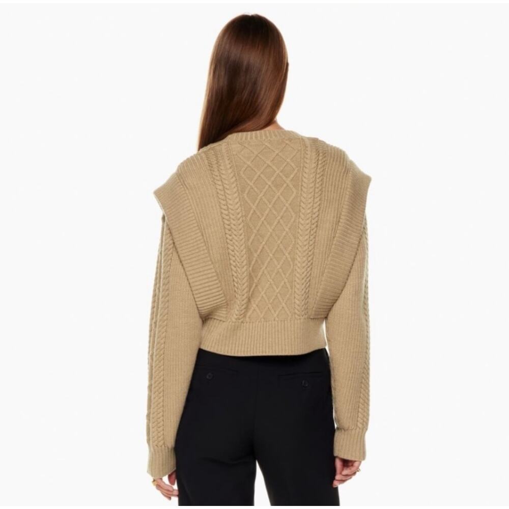 Aritzia Babaton Seek Cable Kit Sweater In Heather Gold/Camel Size S - Picture 2 of 9